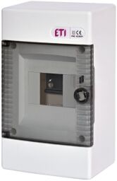 Щит зовнішній розподільний ETI, ECT 4 PT (4 модулі, прозорі дверцята)