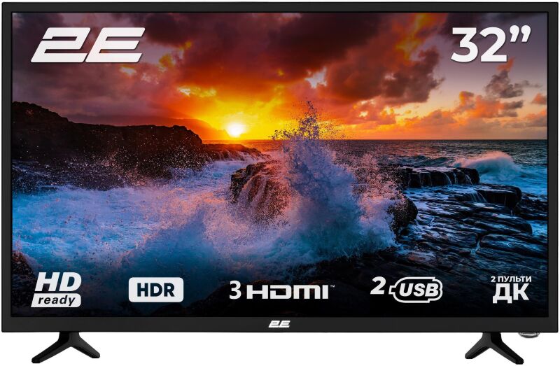 Телевізор 32" 2E LED HD 50Hz Black (2E-32D3)