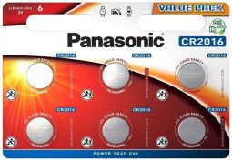 Батарейка Panasonic літієва CR2016 блістер, 6 шт. (CR-2016EL/6B) від виробника Panasonic