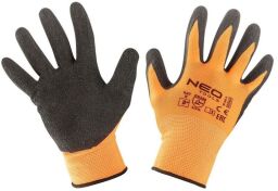 Перчатки рабочие NEO, латексное покрытие, полиэстер, р.8, оранжевый (97-641-8) от производителя Neo Tools