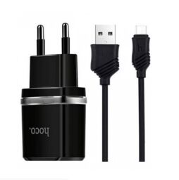 Зарядное устройство Hoco C12 Smart (2USB, 2.4А) Black (6957531064114) + кабель MicroUSB от производителя Hoco