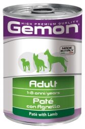 Вологий корм Gemon Dog Adult паштет із ягням для собак усіх порід 400 г (8009470387811) від виробника GEMON