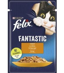 Вологий корм для дорослих кішок Purina Felix Fantastic з куркою у желе 13 шт по 85 г від виробника Felix