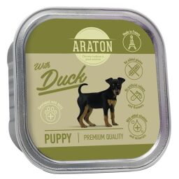 Вологий корм для цуценят з качкою ARATON Puppy with Duck 150 г (4771317457011) від виробника ARATON