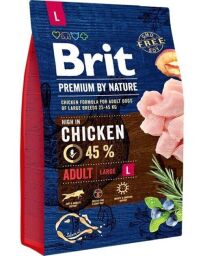 Корм Brit Premium Dog Adult L сухий з куркою для собак великих порід 3 кг (8595602526444) від виробника Brit Premium