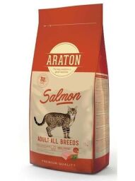 Поживний сухий корм з лососем для дорослих кішок ARATON SALMON Adult All Breeds 15кг (ART45647) від виробника ARATON