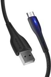 Кабель ColorWay USB - micro USB (M/M), PVC + Led, 2.4 А, 1 м, Black (CW-CBUM034-BK) від виробника ColorWay
