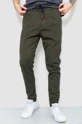 Чоловічі штани в смужку AGER, колір хакі, 157R2008-1