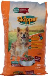 Корм Skipper сухой с говядиной и овощами для взрослых собак 3 кг (5948308003505) от производителя Skipper