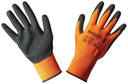 Перчатки рабочие NEO, нитриловое покрытие, полиэстер, р.8, оранжевый (97-642-8) от производителя Neo Tools