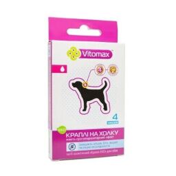 Краплі від бліх та кліщів Vitomax Еко для собак 4 піпетки по 0.8 мл