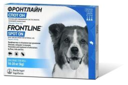 Капли на холке Boehringer Ingelheim Frontline Spot On M для собак 10-20 кг (пипетки 3*1,34 мл)