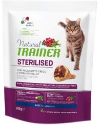 Корм Trainer Natural Super Premium Adult Sterilised with dry-cured ham сухий із сиров'яленою шинкою для стерилізованих котів 0.3 кг