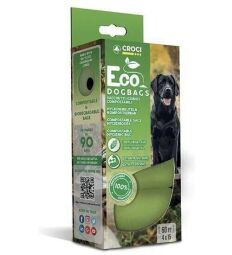 Біорозкладні пакети для фекалій собак Croci Eco Dog Bags 4*15 шт (C6020985) від виробника Croci