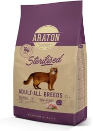 Поживний сухий корм для стерилізованих котів ARATON STERILISED Adult All Breeds 1,5 кд