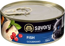 Вологий корм для вибагливих кішок Savory з рибою - 200 (г) від виробника Savory