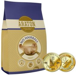 Корм ARATON Adult No Hairball сухой для вывода шерсти у взрослых кошек 15 кг от производителя ARATON
