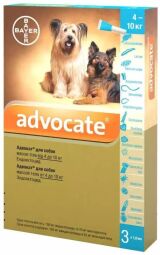 Краплі на холку для собак Bayer «Advocate» (Адвокат) від 4 до 10 кг, 1 піпетка (від зовнішніх та внутрішніх