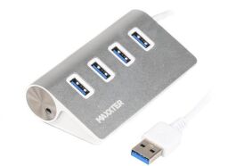 Концентратор USB 3.0 Maxxter 4хUSB3.0 Silver (HU3A-4P-01) от производителя Maxxter