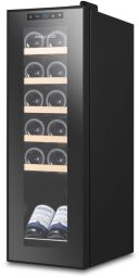 Холодильник Philco для вина, 79.5х25.2х45, холод.отд.-32л, зон - 1, бут-12, диспл, подсветка, черный (PW12KF) от производителя Philco