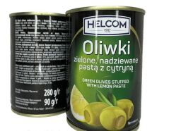 Оливки HELCOM 280g зелені з лимоном ж/б (5902166706022) от производителя HELCOM