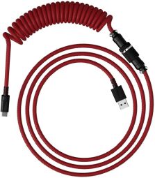 Кабель HyperX USB-A - USB-C спіральний, 1.37м Red/Black (6J677AA) від виробника HyperX