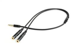 Аудио-кабель Cablexpert 3.5 мм – 2х3.5 мм (M/F), 0.2 м, черный (CCA-417M) от производителя Cablexpert