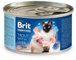 Вологий корм для кішок Brit Premium з фореллю та печінкою 200 г