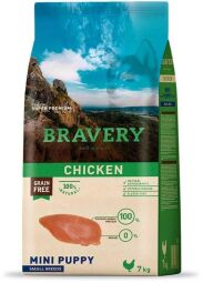 Сухой корм для щенков мелких пород с курицей Bravery Chicken Mini Adult 7 кг (6763BRCHICPUPM_7KG) от производителя Bravery