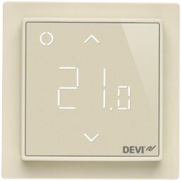 Терморегулятор Devi Devireg Smart, +5...45 °C, електронний, Wi-Fi, вбудований, дротовий датчик, 16A, 230В, слонова кістка