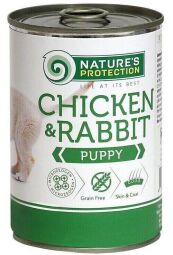 Вологий корм для цуценят всіх порід з куркою і кроликом nature's Protection Puppy chicken & rabbit 800г