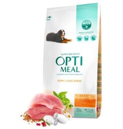 Сухий корм для цуценят великих порід Optimeal (індичка) - 4 (кг) від виробника Optimeal