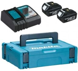 Набір акумуляторів + зарядний пристрій Makita 197952-5, LX BL1830 x 2шт (18В, 3Ач) + DC18RC, кейс Makpac1
