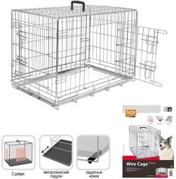 Flamingo Wire Cage ФЛАМІНГО клітина для собак, двухдверная, з ручкою і висувним піддоном 77х47х54 см