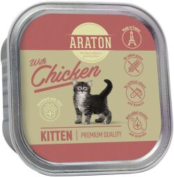 Вологий корм для кошенят з куркою ARATON Kitten with chicken 85 г (4771317456953) від виробника ARATON