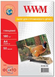 Фотобумага WWM Photo глянцевая 180г/м2 A4 50л (G180.50) от производителя WWM