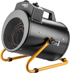 Теплова гармата електрична Neo Tools, 5кВт, 100м кв., 366м куб./г, 380В, нагрів. елемент - нерж. сталь, IPX4, чорний