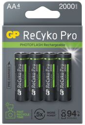 Аккумуляторы GP Recyko+ Pro Photo Flash 2000 (GP210AAHCF-2APCEB4) AA/HR06 NI-MH 2000 mAh BL 4 шт от производителя GP