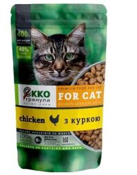 Сухий корм для котів ЕККО-ГРАНУЛА зі смаком курки 400 г (112467) від виробника ЕККО-ГРАНУЛА