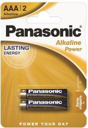 Батарейка Panasonic ALKALINE POWER щелочная AAA блистер, 2 шт. (LR03REB/2BP) от производителя Panasonic