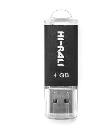 Флеш-накопитель USB 4GB Hi-Rali Rocket Series Black (HI-4GBVCBK) от производителя Hi-Rali