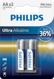 Батарейка Philips Ultra Alkaline щелочная AA блистер, 2 шт (LR6E2B/10) от производителя Philips