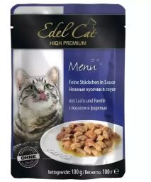 Вологий корм для котів Edel Cat pouch 100 г (лосось та форель соусі)