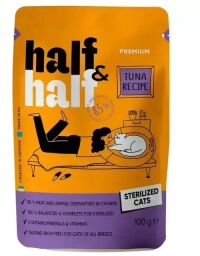 Вологий корм для котів Half&Half Sterilized pouch 100 г - тунець (20888) від виробника Half&Half