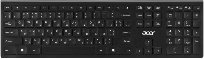 Клавіатура Acer OKR020, 109key, WL, EN/UKR/RU, чорний (ZL.KBDEE.011)