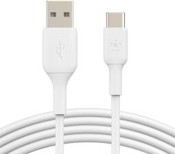 Кабель USB-A > USB-C заряджання/синхронізації Belkin, 1м, Type-C, PVC, білий