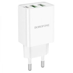 Мережевий зарядний пристрій Borofone BA70A 30W/PD/2 QC3.0 Білий