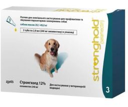 Капли от блох и клещей Zoetis Stronghold (Стронгхолд) для собак от 20,1 до 40 кг 3 пипетки (10008311) от производителя Zoetis