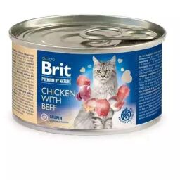 Вологий корм для котів Brit Premium Chicken & Beef 200 г (паштет з куркою та яловичиною) (100614) від виробника Brit Premium