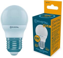 Лампа світлодіодна куля Crystal Gold 6W E27 3000K (G45-015) від виробника Crystal